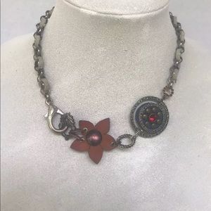 Choker‎ Necklace Heavy Colorful  Flower Chain